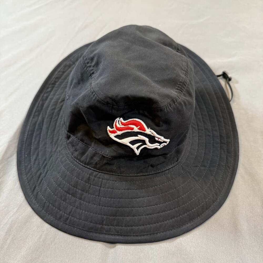 Port Authority Denver Broncos Bucket Hat Size S/M Black Sun Shade